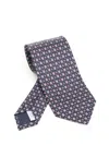 Ferragamo Turtle Print Silk Tie Ties And Bow Ties Blue In Blue