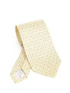 Ferragamo Turtle Print Silk Tie Ties And Bow Ties Yellow