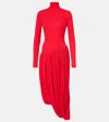 Ferragamo Turtleneck Tulip-design Dress In Rot