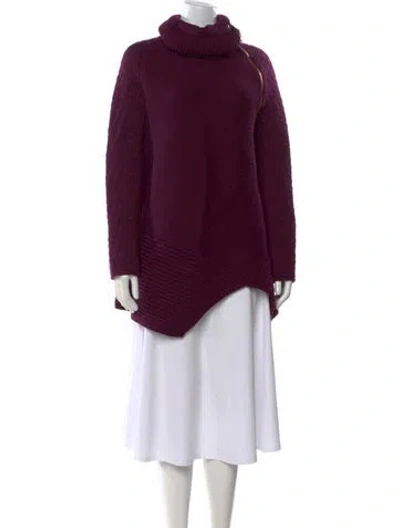 Pre-owned Ferragamo Turtleneck Sweater In Purple