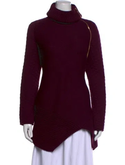 Pre-owned Ferragamo Turtleneck Sweater In Purple