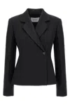 Ferragamo Tailored Blazer With Notched Lapel And Back Vent In Black