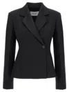 Ferragamo Tailored Blazer With Notched Lapel And Back Vent In Black