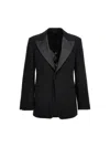 Ferragamo Single-breasted Tuxedo Blazer In Black