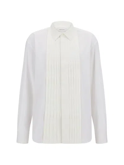 Ferragamo Tuxedo Shirt In White
