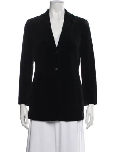 Pre-owned Ferragamo Tweed Pattern Blazer In Black