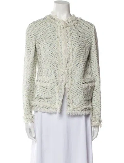 Pre-owned Ferragamo Tweed Pattern Evening Jacket In Neutral