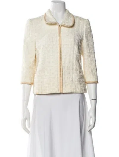 Pre-owned Ferragamo Tweed Pattern Evening Jacket In Neutral