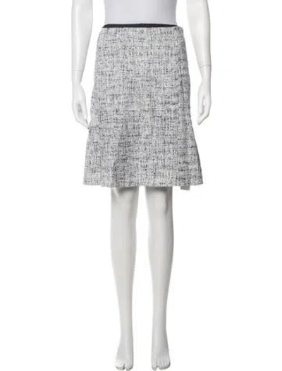 Pre-owned Ferragamo Tweed Pattern Knee-length Skirt In Grey