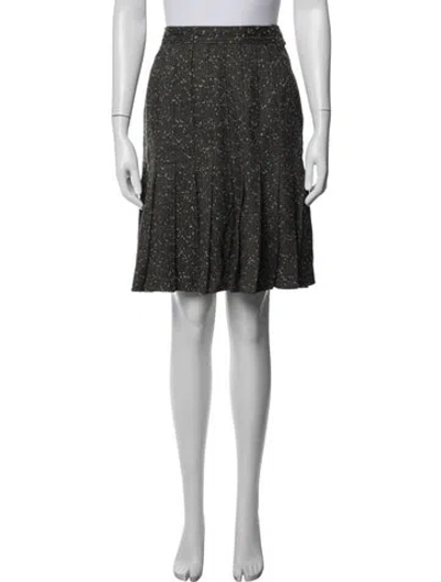 Pre-owned Ferragamo Tweed Pattern Mini Skirt In Multi