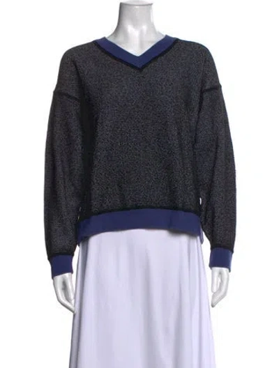 Pre-owned Ferragamo Tweed Pattern V-neck Sweater In Multi