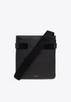 Ferragamo Structured Rectangular Shoulder Bag With Nylon Straps In Black