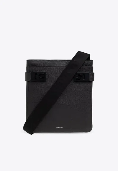 FERRAGAMO TWINS GANCINI BUCKLE MESSENGER BAG