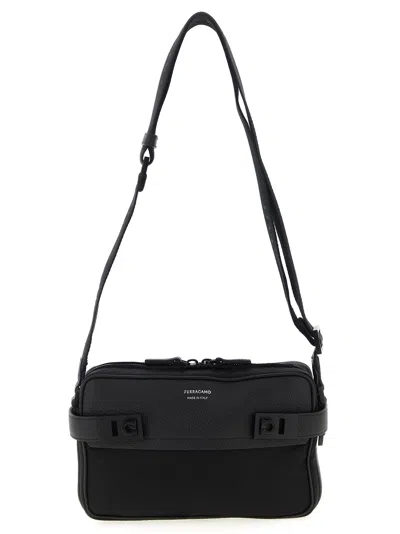 FERRAGAMO TWINS NYLON CROSSBODY BAG