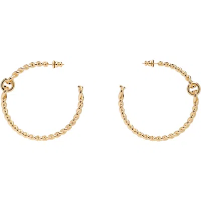 Ferragamo Twisted Chain Gancini Earrings In Gold