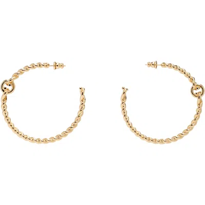 Ferragamo Twisted Chain Gancini Hoop Earrings In Gold