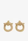 Ferragamo Gancini Twisted Hoop Earrings In Gold