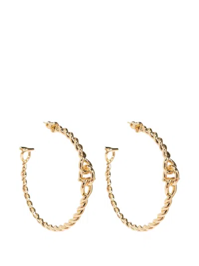 Ferragamo Twisted Gancini Hoop Earrings In Gold