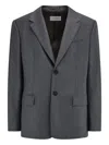 Ferragamo Two-button Single-breasted Blazer In Gray