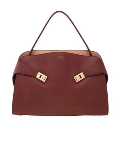 Ferragamo Two-color Shoulder Bag In Red