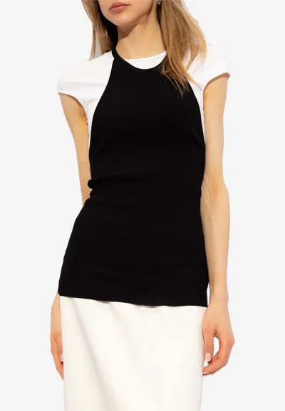 Ferragamo Two-piece Layered Top In Black