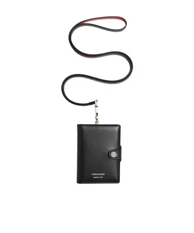 Ferragamo Two-tone Cardholder In Black