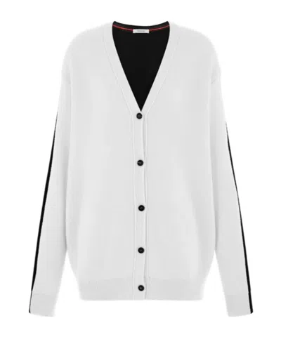 Ferragamo Two-tone Cardigan In White