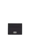 Ferragamo Two-tone Gancini Card Holder In Brown