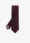 Ferragamo Two-tone Gancini Jacquard Silk Tie In Burgundy