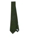 Ferragamo Two Tone-gancini Jacquard Tie In Green