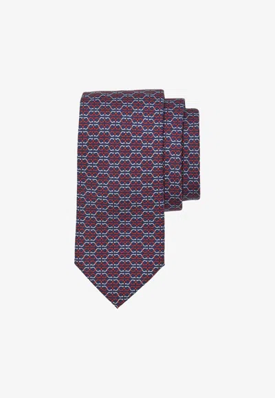 Ferragamo Silk Tie Ties And Bow Ties Multicolor In Purple