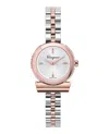 Ferragamo Two-tone Gancino Bracelet Watch With Silver Sunray Dial In Metallic