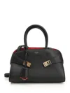 Ferragamo Two-tone Hug Handbag In Black