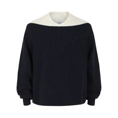 Pre-owned Ferragamo Two Tone Knit Sweater 'white' | Men's Size Xs