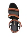 Ferragamo Two-tone Leather Sandals In Brown