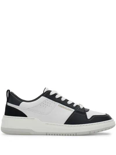 Ferragamo Suede Patch Skate Trainer In Multicolor