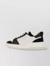 Ferragamo Two-tone Leather Sneakers Featuring Padded Ankle