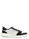 Ferragamo Suede Patch Skate Sneaker In White/black