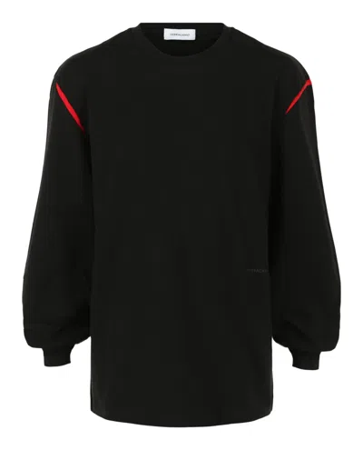 Ferragamo Two-tone Long Sleeve T-shirt In Black