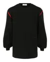 Ferragamo Two-tone Long Sleeve T-shirt In Black
