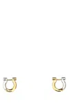 Ferragamo Two-tone Design Metal Hoop Earrings