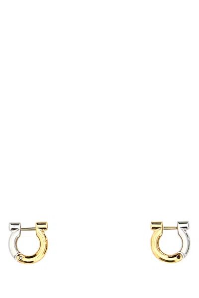 FERRAGAMO FERRAGAMO TWO-TONE METAL EARRINGS
