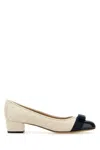 Ferragamo Vara Leather Pumps In Midnightmascarpone