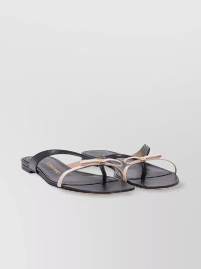 Ferragamo Two-tone Open Toe Flat Sole Sandals In Gray