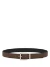 Ferragamo Two-tone Reversible Belt With Tortoiseshell Resin Edge Buckle