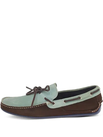 Pre-owned Ferragamo Two-tone Suede Boat Shoes
