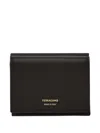 Ferragamo Black Calfskin Wallet With Key Ring