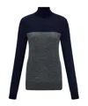 Ferragamo Colour-block High-neck Sweater In Blue