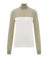 Ferragamo Two-tone Wool Turtleneck Sweater In Brown