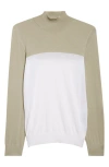Ferragamo Two-tone Wool Turtleneck Sweater In Multi